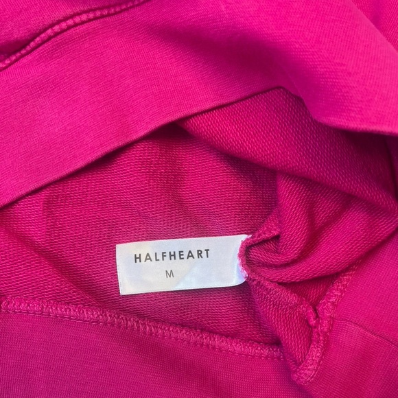 Green Eyed Girl Cropped Long Sleeve Pink Sweatshirt – Size Medium – Mock Neck, B - Picture 8 of 11